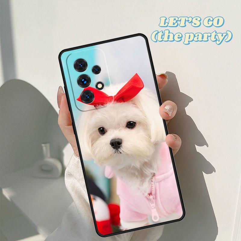 Cartoon Maltese Dog phone case For Samsung Galaxy A42 A31 A40 A51 A71 A32 A80 A91 A52 A72 A73 A20e A21S A50 A70 A11 A12 Cover
