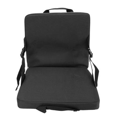 Folding Stadium Seat Cushion with Back Support Portable Handle Bleacher Cushion for Outdoor Black
