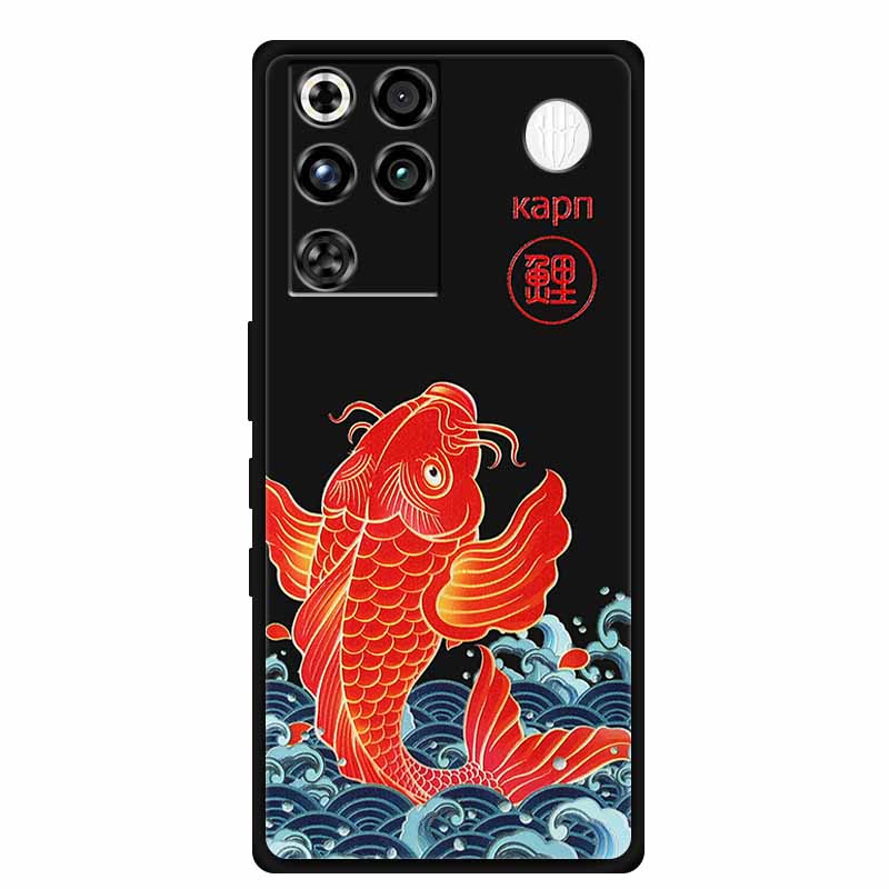 For ZTE Nubia RedMagic 11 Pro 5G Case 3D Emboss Flowers Relief Soft Black Silicone Back Cover For ZTE Nubia RedMagic 11Pro Funda
