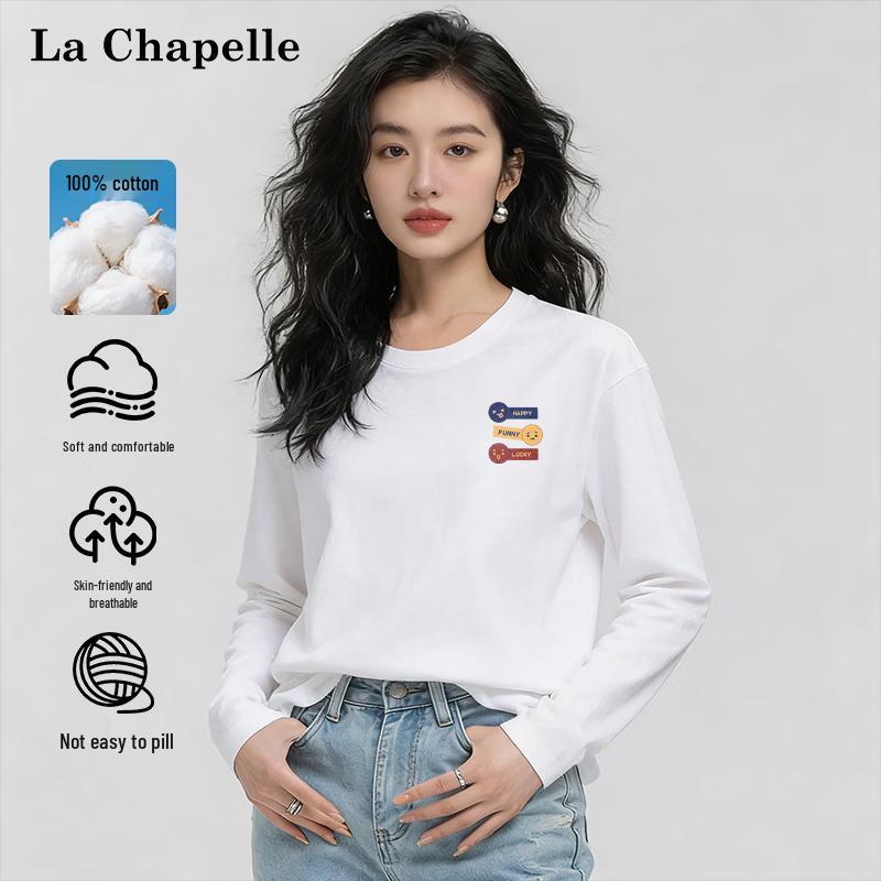 La Chapelle Women's Pure Cotton Long-Sleeve T-Shirt