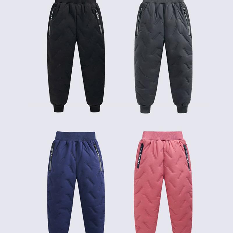 Winter Girls Warm Pants Fashion Boys Casual Waterproof Thicken Sweatpants Childrens