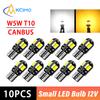 10pcs T10 W5W 194 LED Bulbs CANBUS No Error 12V 5W High Lumen Car Interior Side Marker Light 3030 SMD White Amber Red Bulbs 7