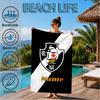 Custom Name Beach Towel Vasco Football Crest Emblem Microfiber Beach Towel, Lightweight for Summer Travel, Swimming Pool Fan Birthday Gift