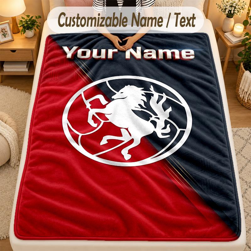 Flannel BlanketFC Twente Custom Name Text Personalized Soft Warm Throw Blanket Home Decor Gift