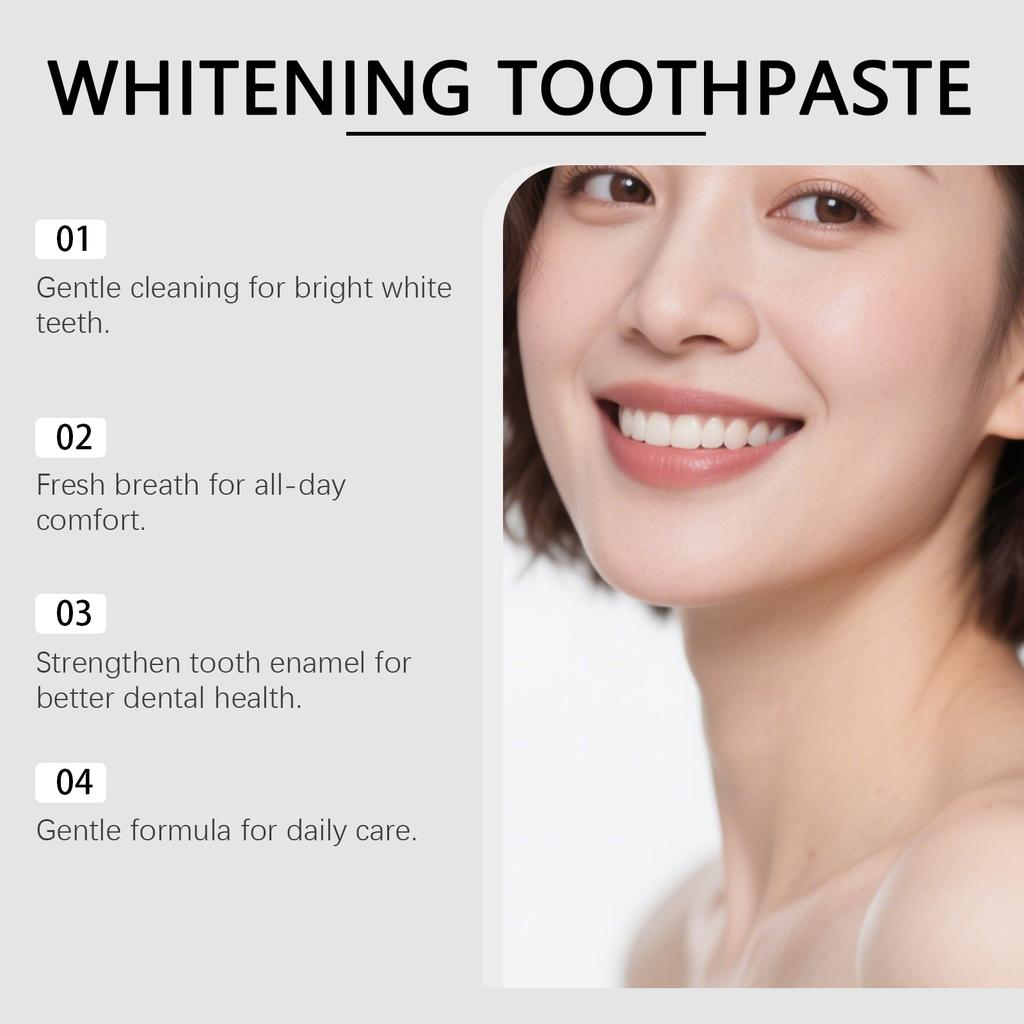 Whitening Toothpaste Improves Yellow Teeth And Freshens The Mouth. Daily Cleaning And Oral Care Toothpaste.