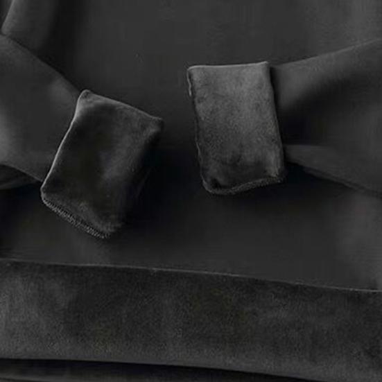 Men Bottoming Thermal Shirt Solid Color Turtleneck Pullover Autumn Winter Loose Fleece Lined Base T-shirt Top for Outdoor