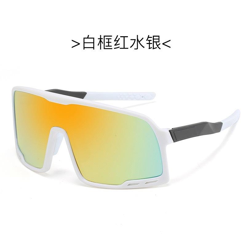 Hot Sale Fashion Cycling Glasses Outdoor Sports Glasses One-Piece Large Frame Sunglasses Colorful Reflective Mercury Sunglasses