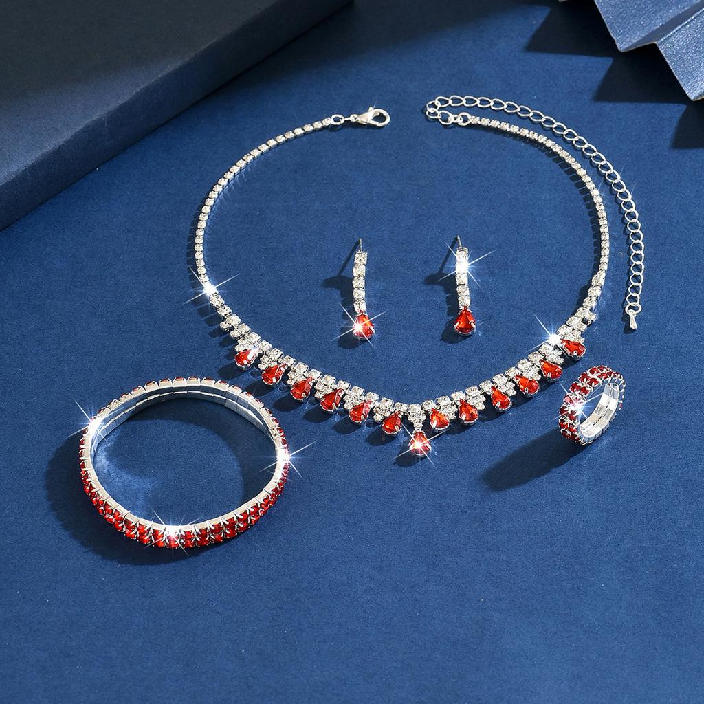 2026 Wind Light Luxury Super Flash Crystal Claw Chain Necklace Women's Banquet Celebration Bracelet Full of Diamond Jewelry Set