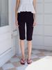 Beiodeu Side Slit Capri Pants_Black