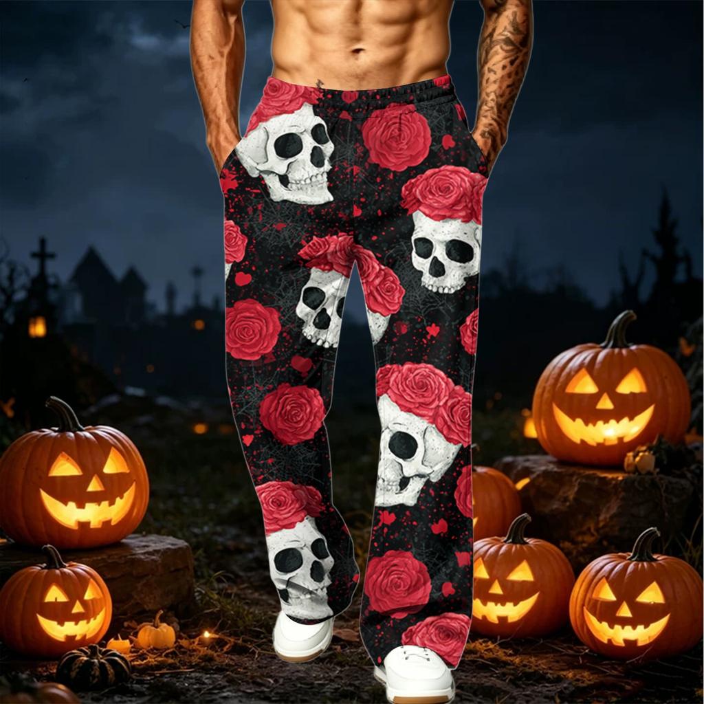 Men's Loose Fit Cargo Pants with Pockets Casual Printed Waist Joggers