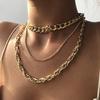 Punk Chunky Chain Choker Necklace for Women Girls Hip Hop Multilayer Collar Necklace Statement Fashion Jewelry Gifts