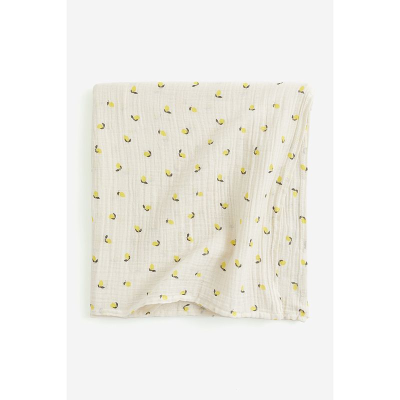 

HM Home Household Supplies Casual Blanket All Year Round Neutral Heattech Plaid Soft Mini Baby Blanket 1190143 White/Lemon 90x90