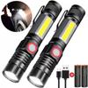USB Rechargeable Mini Magnetic Flashlight with Zoom