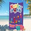 Customizable personalized beach towels Numberblocks themed designs.Suitable for the beach, yoga, sports;ideal as beach accessories