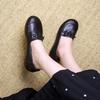 Comfortable and not tired feet, retro soft-soled single shoes for women's 2025 autumn new one-pedal flat-soled round-headed mother small leather shoes