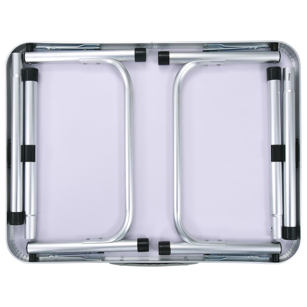 Foldable Camping Table White Aluminum 60 x 45 cm