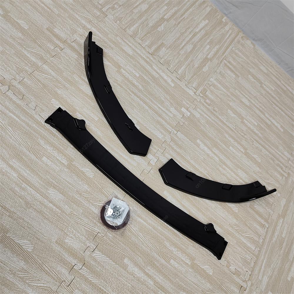 3Pcs Car Front Bumper Lip Spoiler Splitter Diffuser For Mazda MX-5 MX5 Miata ND 2016-2025 2-Door Bodykit Tuning Gloss Blcak