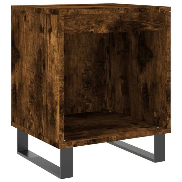 Table de chevet - Maison Exclusive - Chêne fumé - Bois d'ingénierie - 1 compartiment