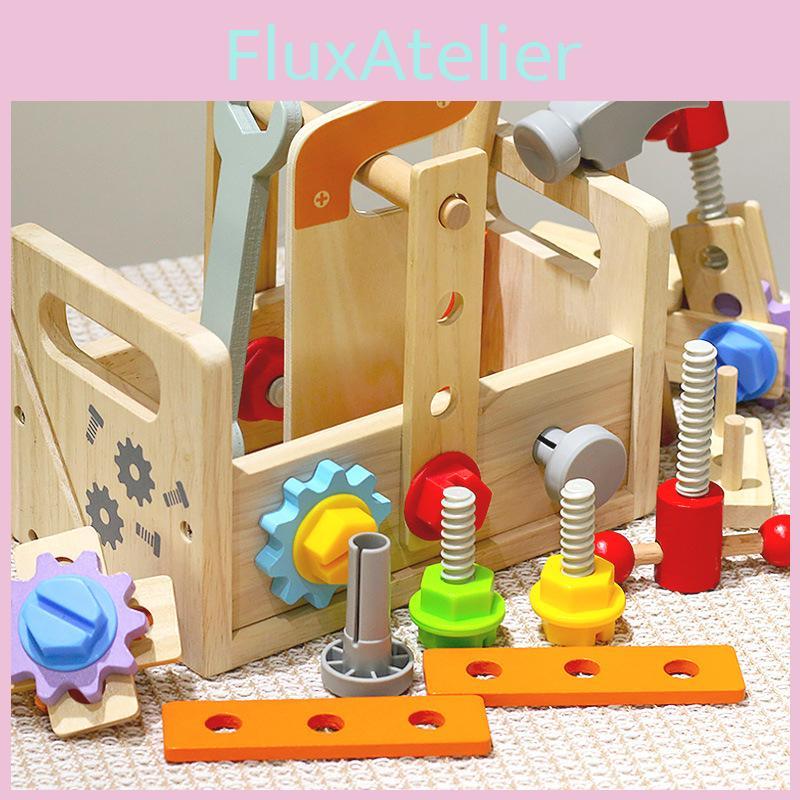 Wooden Kids Educational Toolbox With Screws And Nuts For Early Learning And Handson Play