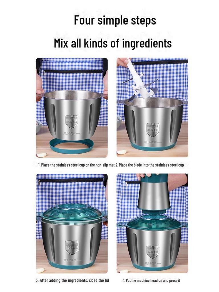 Multi-Function Electric Stainless Steel Meat Grinder and Food Processor for Home Use