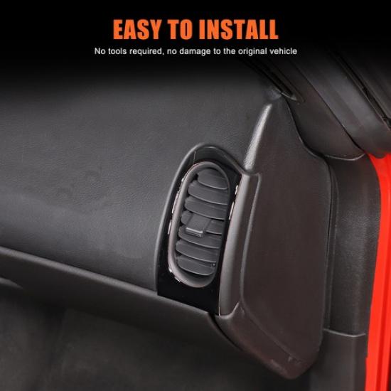 Glossy Piano Black Side Air Vent Outlet Trim Sticker For Corvette C6 2005-2013