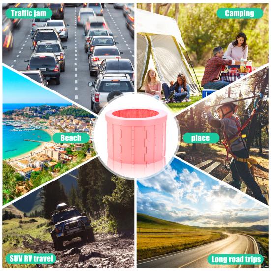 Car Portable Folding Commode Toilet Seat Porta Potty for Hiking Camping Long