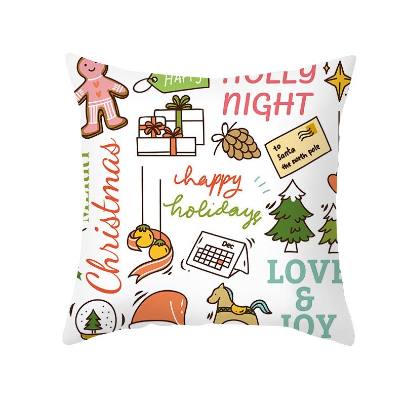 New Nordic Print Christmas Pillow Cover Cartoon Christmas Series Sofa Cushion Cover Home