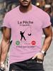 Fishing Calls Me I Must Go Print Men T Shirt Fisherman Summer Short Sleeve T-shirts Tops Men's French T-shirt Dad Tee Tops Gifts