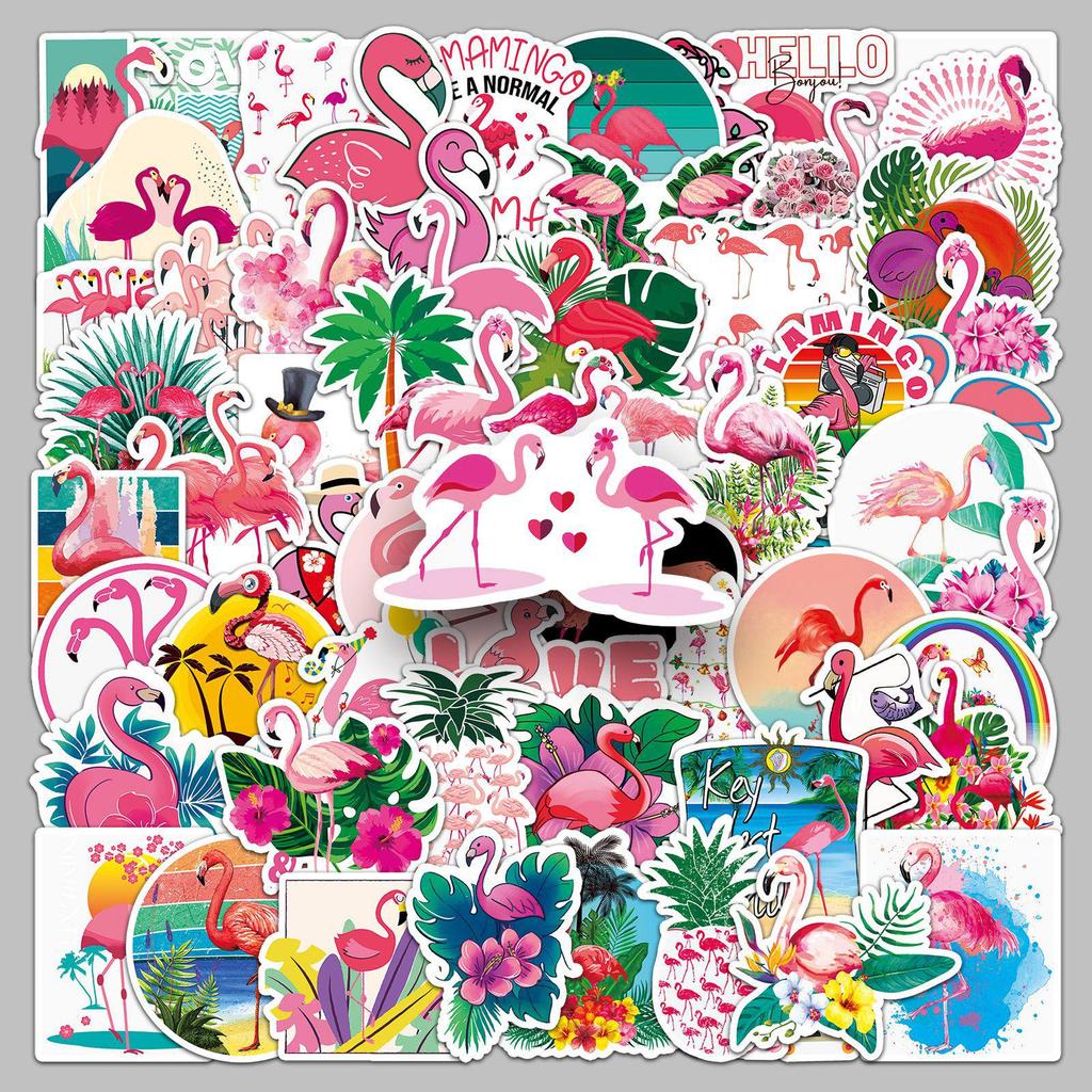 Flamingo & Animal Waterproof Graffiti Stickers: 100-Pack for Suitcase, Scooter, Computer, Tablet