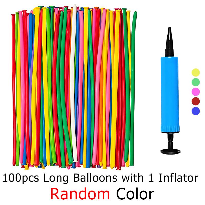 100 Stück Ballons in zufälliger Farbe mit aufblasbarem Gerät, spiralförmig, lang, Macaron, Herzform, Latexballon, Hochzeit, Geburtstagsparty-Dekorationen ZYF