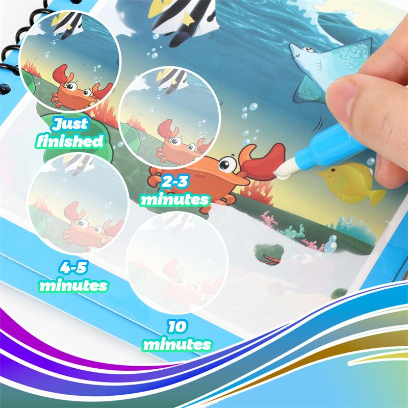 Montessori Toys Reusable Coloring Book Magic Water Drawing Book for Kids Toddler Toy Painting Book Educational Toys for Children