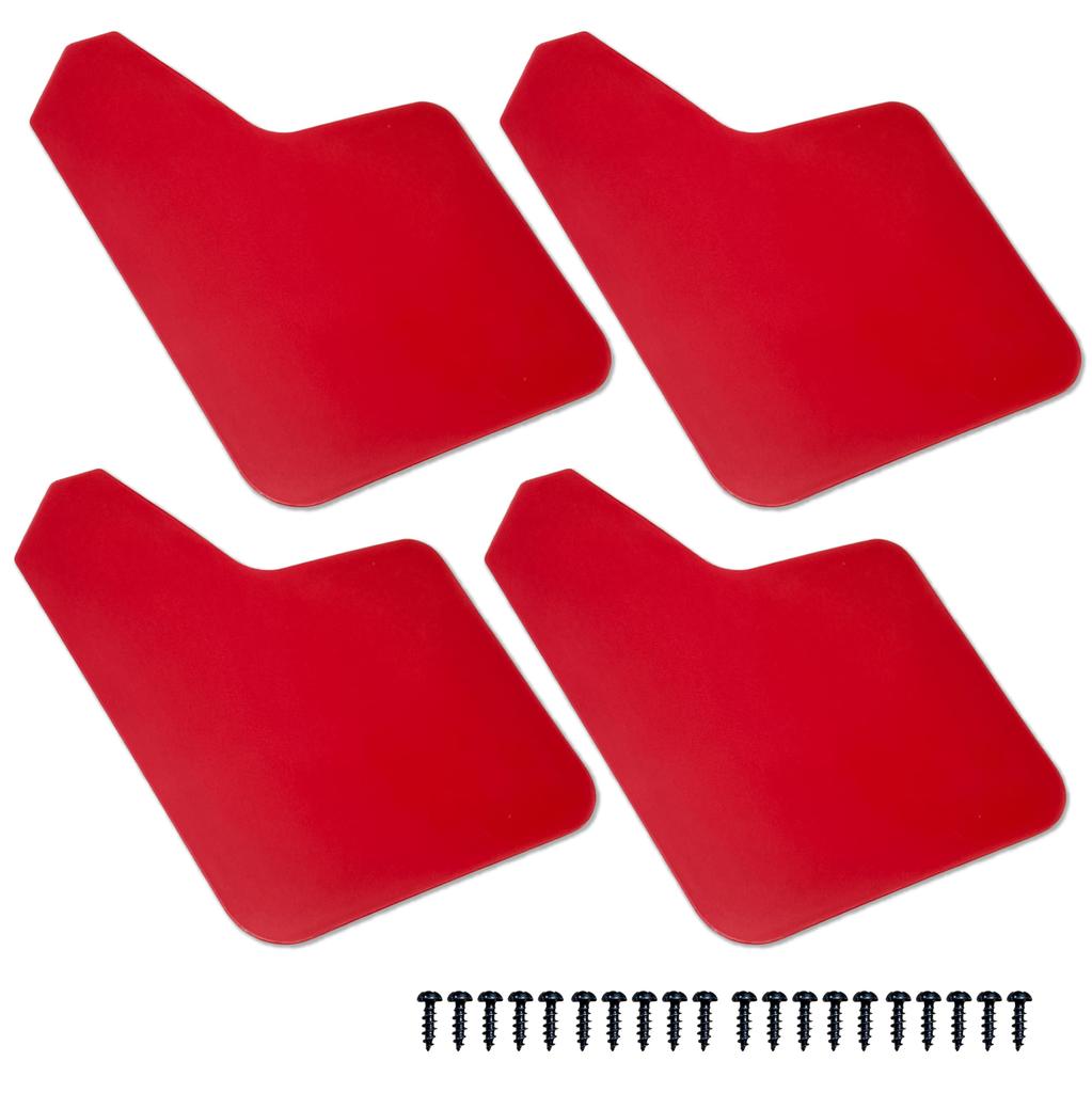 YESprime Mud Flaps, Mudguards, Splash Guards, Rally Fenders, Universal Fit for SUVs, Trucks, and Sedans, Red, Set of 4