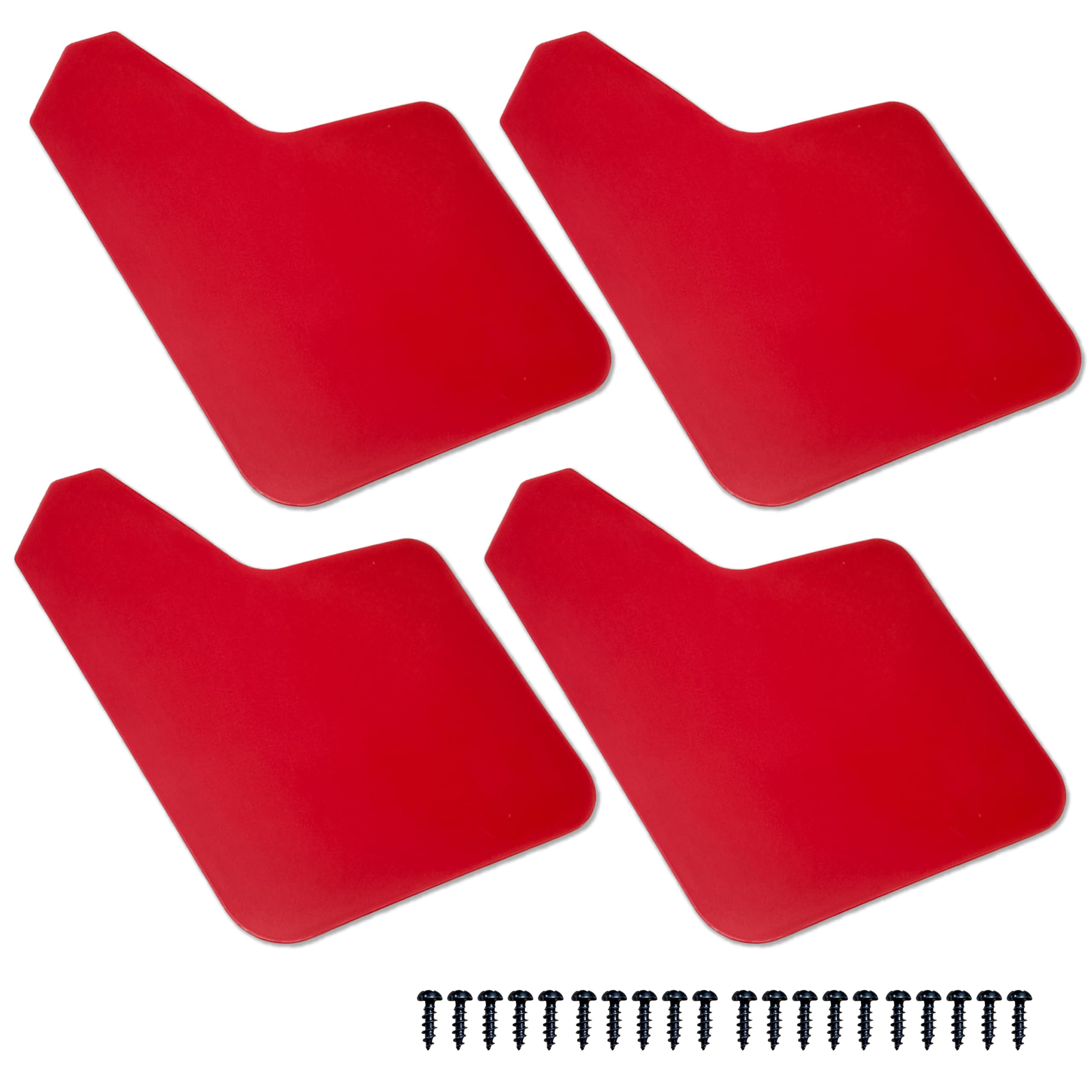 YESprime Mud Flaps, Mud Guards, Splash Guards, Rally Fenders, SUV, Truck, Sedan, Universal Fit, Red, Set of 4