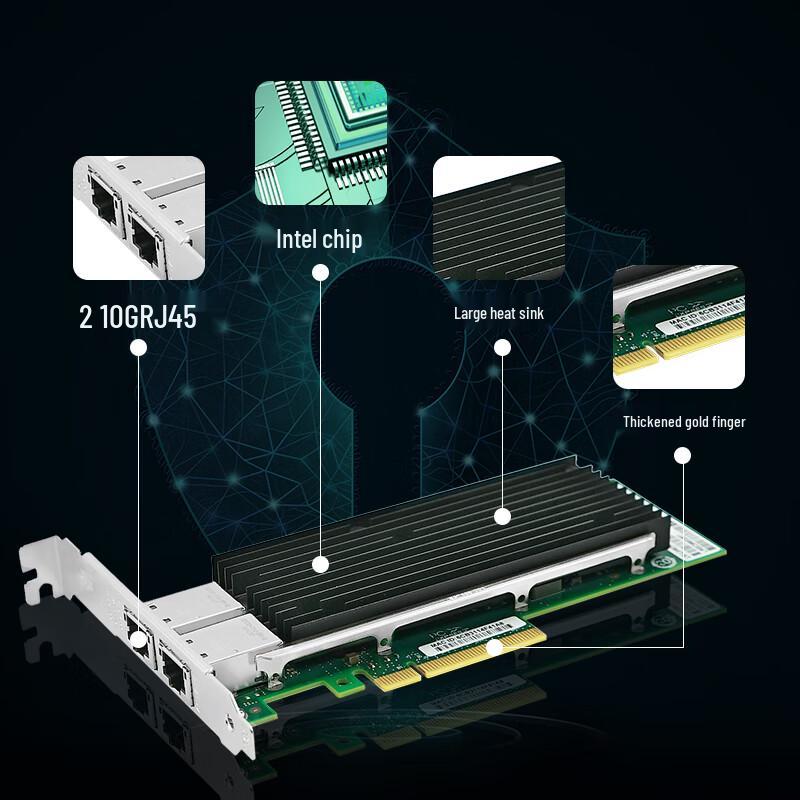 LR-LINK LREC9802BT 10G Dual-Port PCIe x8 Server Network Adapter (CN version)