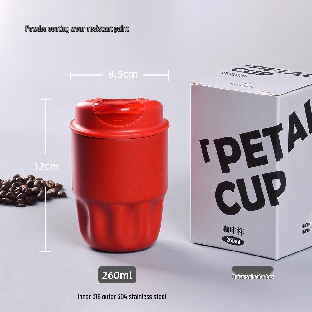 Compact Ceramic-Lined Coffee Thermos for Women - Stylish Stainless Steel Insulated Cup