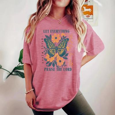 Dam sommar rund hals premium slogan bohemiskt tryck t-shirt