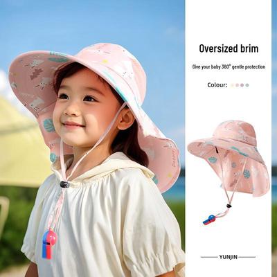 Children's UV Protection Sun Hat - Breathable, Large Brim, Unisex Summer Hat