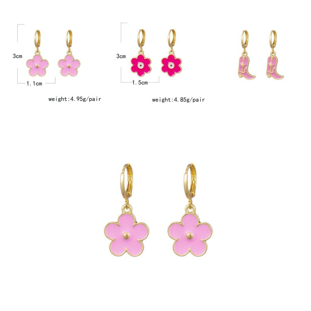 Trendy Alloy Rose Butterfly Cloud Earrings Fashionable Geometric Shapes For Street Style Photography