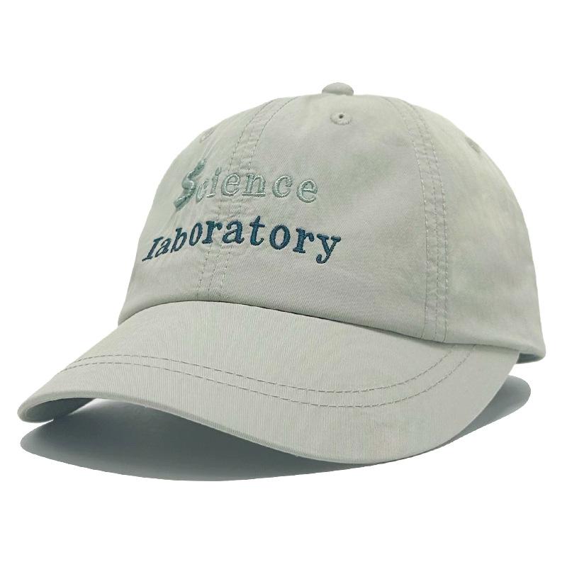 Small Baseball Hat with Wide Brim Showing Face for Women's Temples Hat Spring and Summer Sun Protection Pure Cotton Soft Top Embroidered Baseball Hat