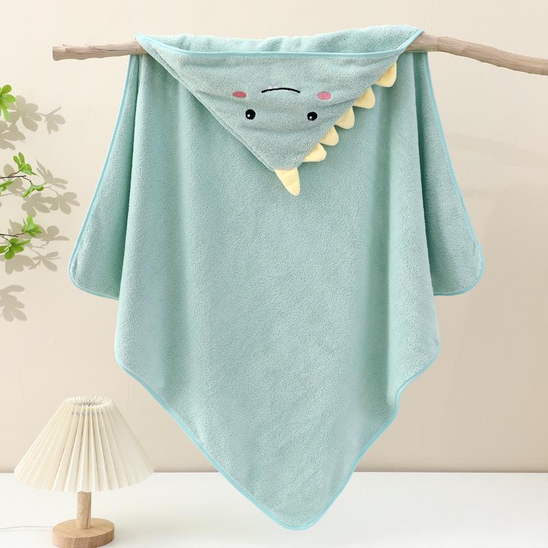 Baby Children Bath Towels Newborn Quilt Bag Towel Bag Quilt Coral Fleece Wrap Towel Embroidered Blanket Animal Eye Closed Hooded Cape