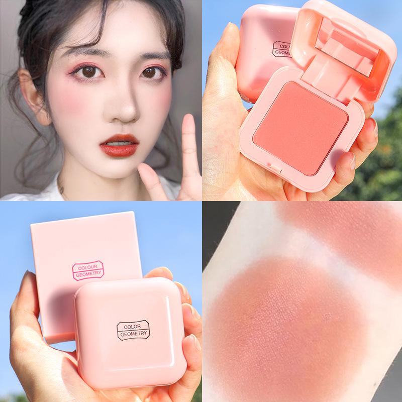 Best-Selling Blush: Candy Peach & Natural Nude Rouge Powder Highlighter with Micro-Shimmer