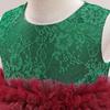 Tulle Red Christmas Dresses for Girls Formal Bridesmaids Wedding Party Princess Prom Girl Dress Flower Birthday Costume 5-14 Yrs