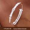 Sterling Silver Bracelet for Girls Aged 4-14, Solid 999 Silver, Polished Push-Pull Design