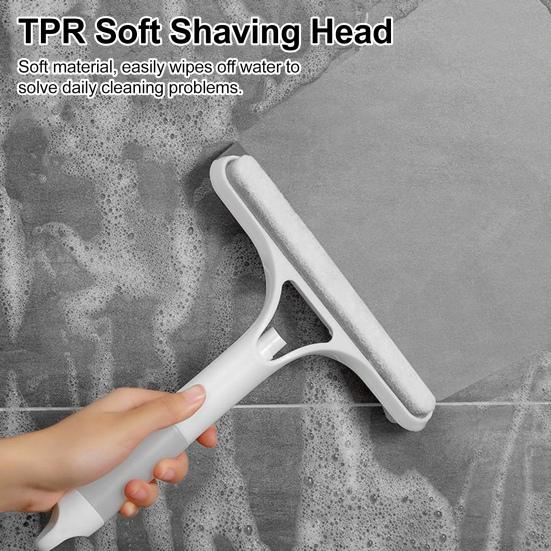 Glass Wiper 3-In-1 Window Cleaning Scraper with Spray Bottle Ergonomic Handle Window Wiper All-Purpose Cleaner Tool