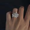 Floral Pearl Ring For Women With Adjustable Open Design In Gold And Silver Finish