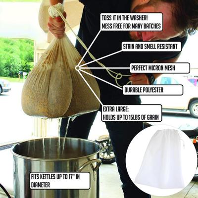 Home Filtro per la produzione di succo di latte di sidro fine riutilizzabile con coulisse per vino a maglia larga