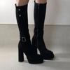 Retro two-wear high-heeled boots for women's 2025 new autumn and winter versatile and thin, heel but knee knight boots