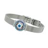 Stainless Steel Watch Band with Devil's Eye Zircon Bracelet - Stylish European and American Fashion Jewelry