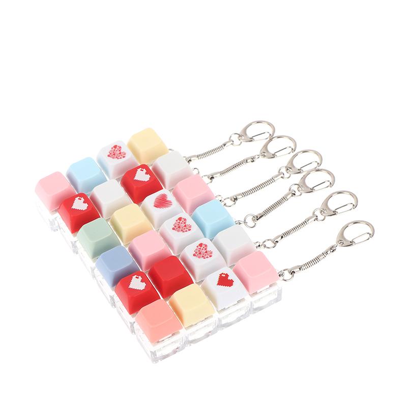 Mechanical Keyboard Switch Keychain Set Stress Relief Toys Diy Pressing Sensory Keyring For Adults