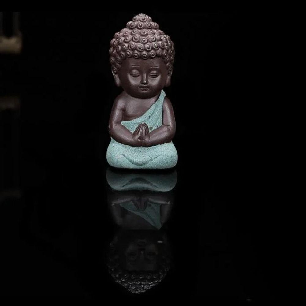 Ceramic Little Monks Tea Pet Chinese Style Mini Monk Figurines Creative Buddha Statue  Home